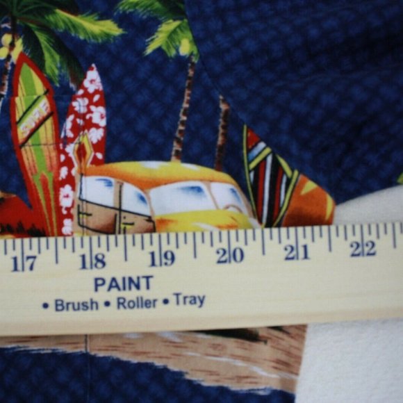 PALMWAVE HAWAIIAN BUTTON FRONT SHIRT-VINTAGE CARS, SURF BOARDS, PALM TREES L? - Picture 8 of 10